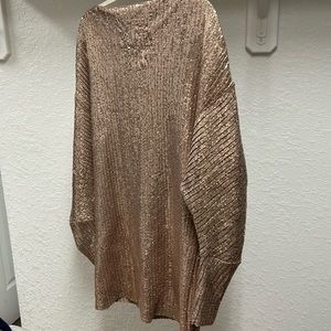 Zara Trafaluc winter 17-18 Rose Gold Dolman Sleeve Mini Sequin Dress